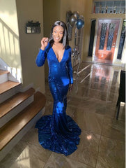 Royal Blue Mermaid Long Prom Dress S2174