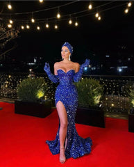 Mermaid Royal Blue Long Prom Dress S1516