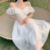 White Prom Dress, White Wedding Dress, Fairy Elegant Tulle White Prom Dress S2220