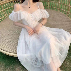 White Prom Dress, White Wedding Dress, Fairy Elegant Tulle White Prom Dress S2220