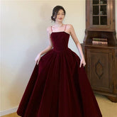 Red Spaghetti Straps Dress Women Prom Dress S1940
