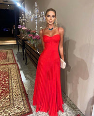 Red Long Prom dress, Evening dresses, reception dress S978