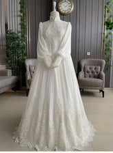White wedding dress Long prom dress Evening Party Dress S1183
