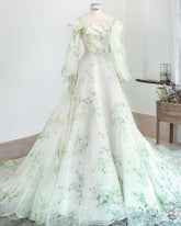 Modest Long Sleeve Chiffon Evening Dress S1878