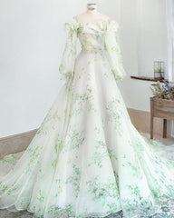 Modest Long Sleeve Chiffon Evening Dress S1878