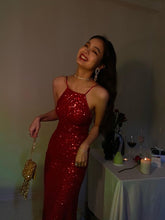 Red Sparkly Formal Dresses, Custom Make Evening Dress, Backless Formal Dress, Mermaid Evening Dress S1093