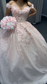 pink ball gown prom dresses formal dresses S1060