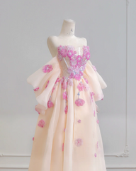 Light pink strapless fitted waist sexy long ball gown R8197