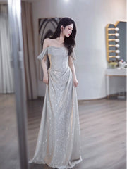 Elegant Shinny Evening Gowns Off Shoulder Long Prom Dress S7212