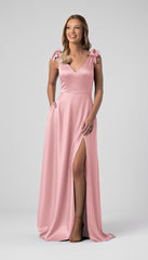 Kennedy Blue Leah Luxe Satin Bridesmaid Dress