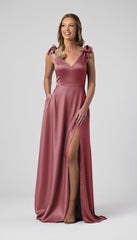 Kennedy Blue Leah Luxe Satin Bridesmaid Dress