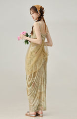 2025 new western resort style suspender dress design fishtail long skirt R1935