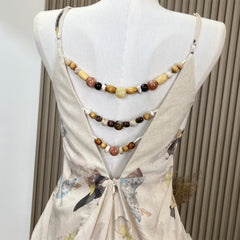 Jiangnan Heavy Industry New Chinese Backless Midi Skirt 2025 New Waisted Suspender Long Skirt R0068