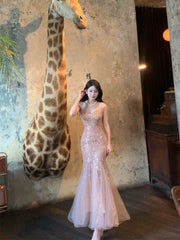 sequined mermaid long prom dress shinny evening dress S5957
