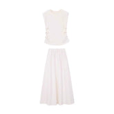 A complete set of fashionable sleeveless tops, long skirts, casual suits and skirts R0498