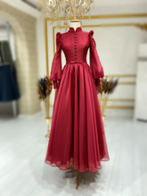 Muslim Wedding Dress, Special Design Veiling Evening Dress, Muslim Bridesmaid Dress S1934