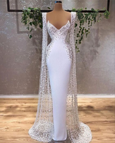White evening dresses long elegant modest formal dress Prom Dress S1662