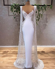 White evening dresses long elegant modest formal dress Prom Dress S1662