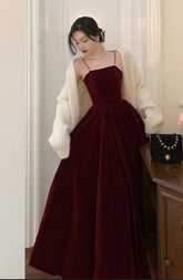Burgundy Prom Dress Evening Dress S772