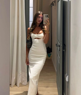 White Long Evening Dresses Formal Dress S3583