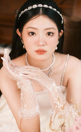 Off-white starry mesh lace wedding dress banquet dinner gloves S6245