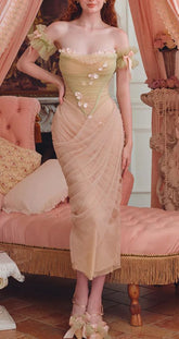 Dreamy pink sexy cute tube top waist slim hip long skirt homecoming dress R3662
