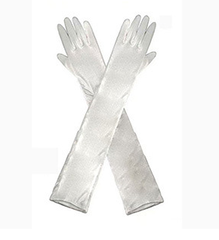 Off-White Satin Wedding Dress Gloves S6236