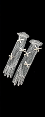 Off-white starry mesh lace wedding dress banquet dinner gloves S6245