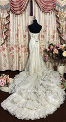 Vintage Mermaid Lace Beaded Long Wedding Dresses       S6848