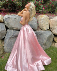 Pink Long Prom Dresses Formal Graduation Evening Dresses     S2112