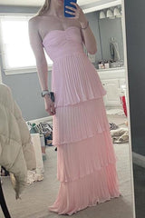 Elegant Strapless Sweetheart Layer A-Line Evening Gown Maxi Long Formal Dresses Prom Dresses         S6465