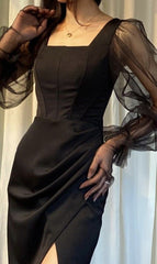 Sexy Black Long Prom Dress      S3804