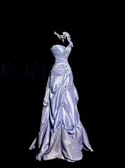 Light purple one-shoulder fitted waist elegant ball gown with a stylish skirt R8106