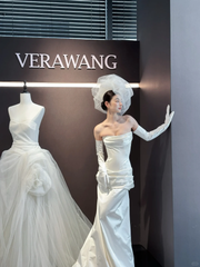 White tube top waist slim fit satin sexy long dress bridal gown R6039