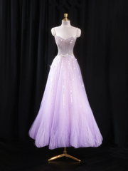 Light purple strapless fitted long ball gown R8925