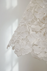 White lace strapless fitted short ball gown R8532