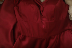 Red halter-neck fitted long ball gown, elegant and sophisticated R6704