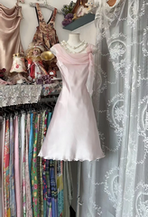 Light pink sleeveless fitted waist A-line short sexy prom dress R7811