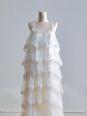 White halter-neck cake skirt long ball gown R8139