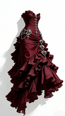 Black strapless fitted long ball gown R7210