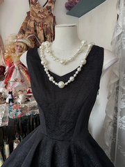 Black sleeveless fitted A-line maxi dress, ball gown R6344