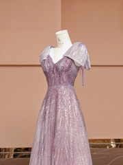 Light purple fitted long ball gown R8412