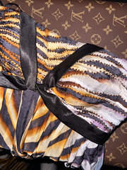 Tiger striped strapless sexy high-waisted elegant long ball gown R6948