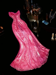 Pink strapless fitted waist elegant fairy long ball gown R6912
