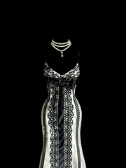 White halter-neck fitted sexy lace long ball gown R6647