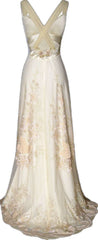 Vintage A Line Straps Satin Long Prom Dress     S6990