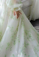 Modest Long Sleeve Chiffon Evening Dress   S1878