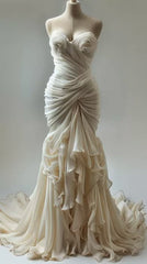 Glamorous Wedding Dress Vintage Long Evening Dress     S7116