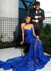 Royal Blue Mermaid Long Prom Dress,Elegant Evening Dress      S7249
