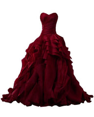 Burgundy Evening Gowns,Ball Gown Formal Dress,Evening Gowns For Teens        S7057